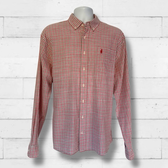 Johnnie-O Hangin’ Out Shirt XL–Malibu Red Plaid Long Sleeve Button Down - Picture 1 of 11